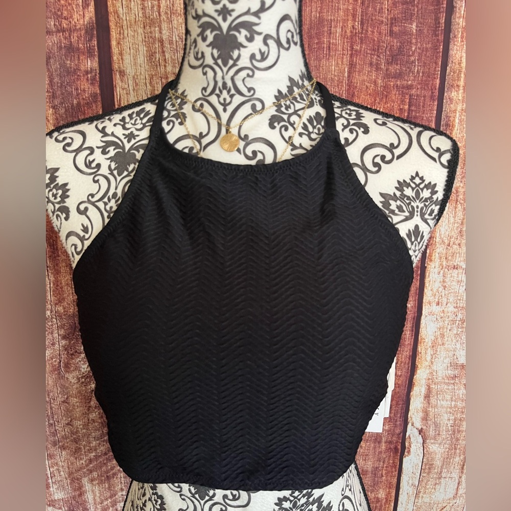 Sanctuary | NWT On The Water High Neck Halter Swimsuit Top - Picture 3 of 8